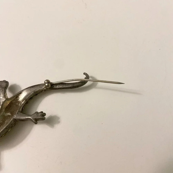 Vintage Gecko Lizard Brooch Rhinestones  3 Inch Long Fashion Jewelry Pin - Picture 10 of 11